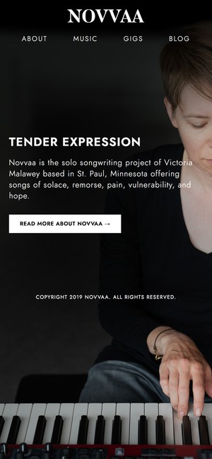 Novvaa Website, mobile example 1