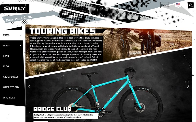 Surly Bikes Website, desktop example 1