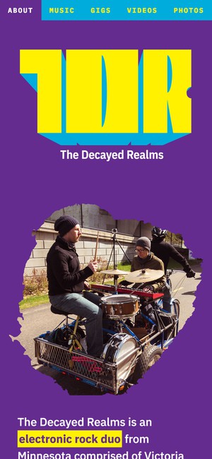 The Decayed Realms Website, mobile example 1