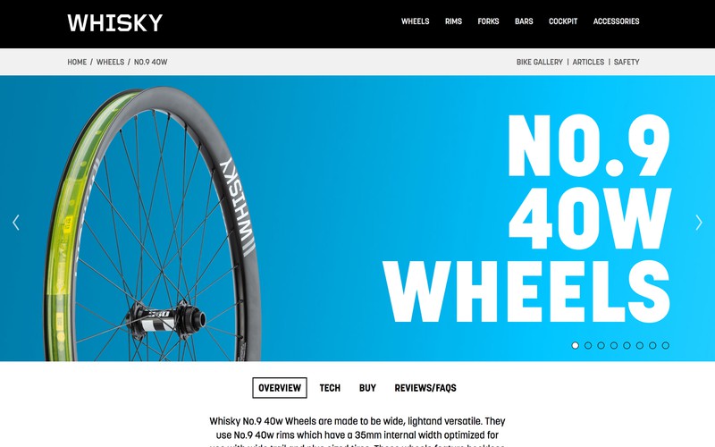 Whisky Parts Co Website, desktop example 1