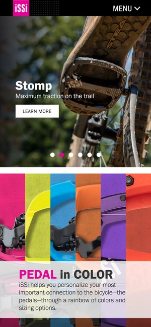iSSi Pedals Website, mobile example 1