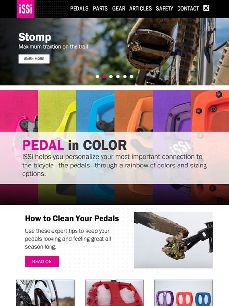 iSSi Pedals Website, tablet example 1